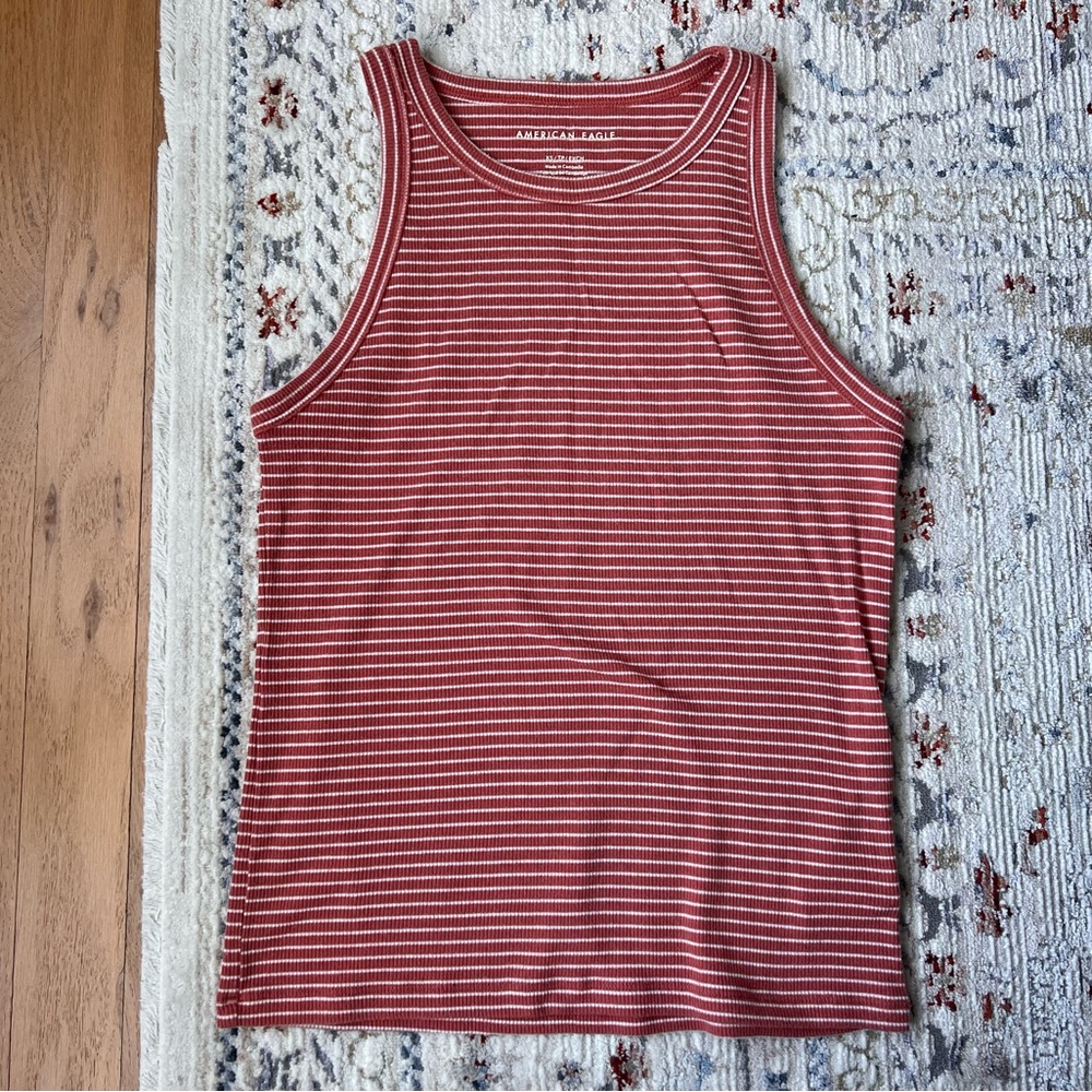 American Eagle AE burnt orange striped tank top size XS